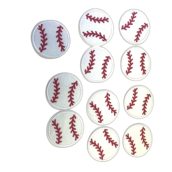 The Unbranded Brand Jewelry - Unbranded Baseball Iron On‎ Patches Unisex OS White New 11pc Embroidered Round